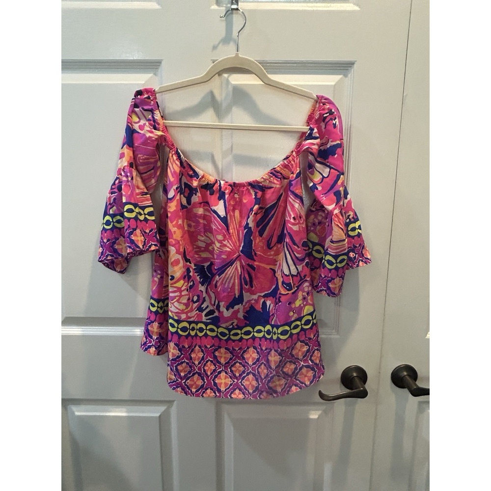 Lilly Pulitzer Women's Floral Print Off The Shoulder Blouse XS